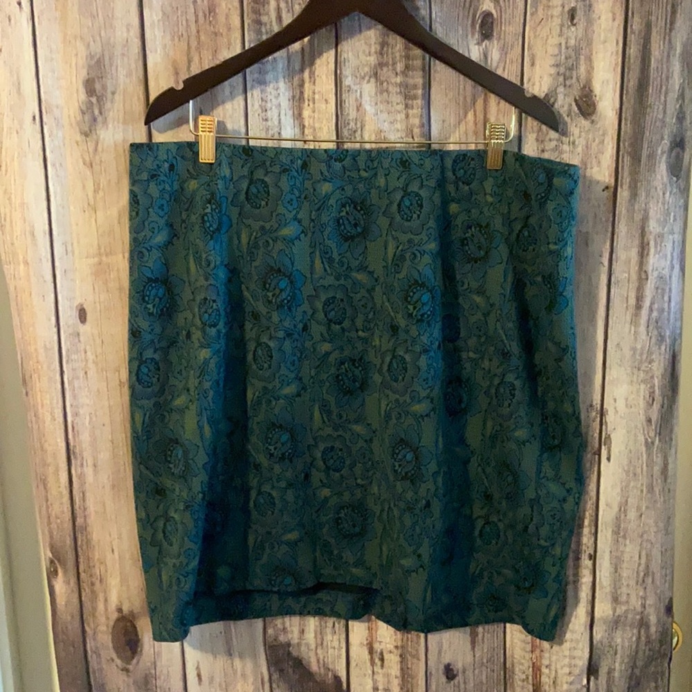 J Jill Pointe Knit Paisley Pencil Skirt 1X